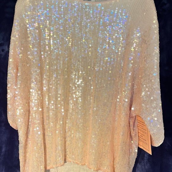 Hand made Pink sequence women’s top size 3X Silk new - Picture 2 of 7